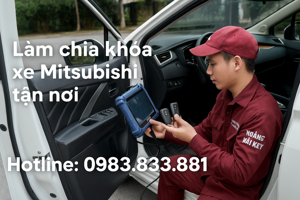 Thợ Hoàng Hải Key lập trình chìa khóa smartkey xe Mitsubishi tại Hà Nội