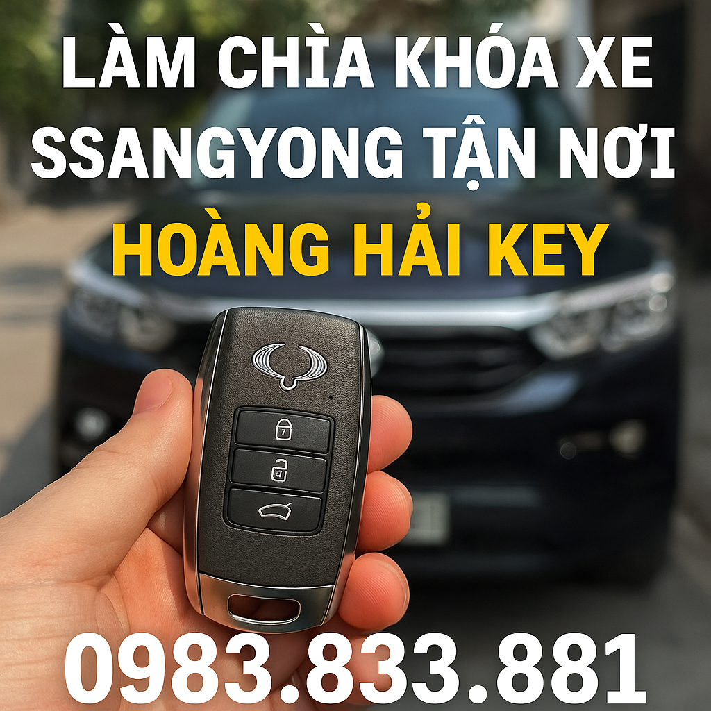 Thợ Hoàng Hải Key lập trình chìa khóa smartkey xe SsangYong tận nơi