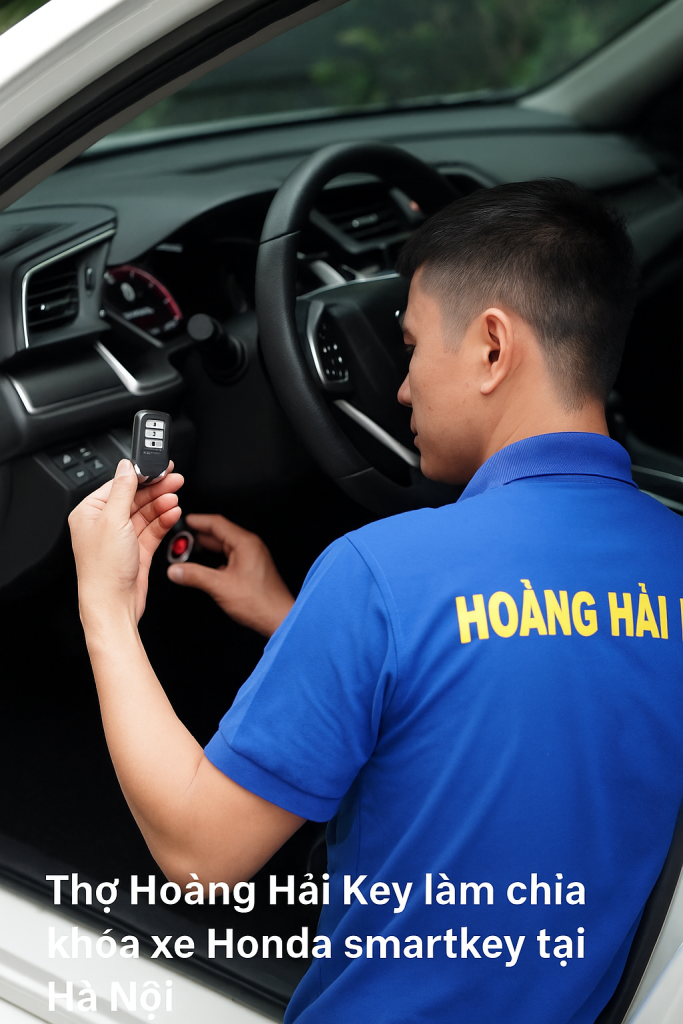 Thợ Hoàng Hải Key làm chìa khóa xe Honda smartkey tại Hà Nội