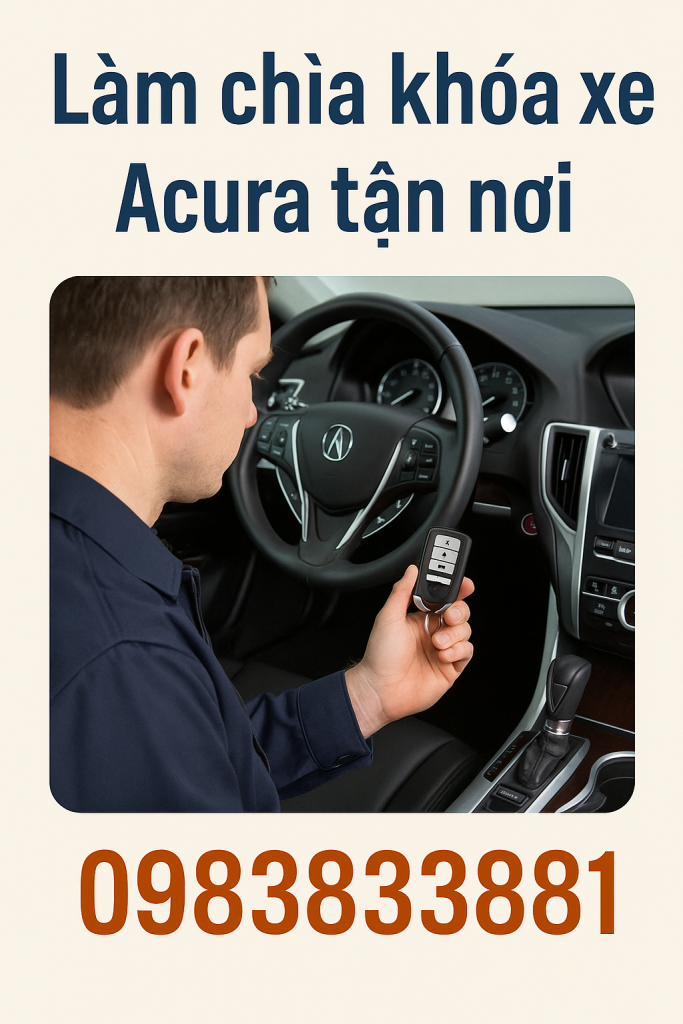 Thợ Hoàng Hải Key lập trình chìa khóa smartkey xe Acura tại Hà Nội