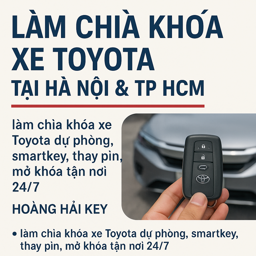 Thợ Hoàng Hải Key lập trình chìa smartkey xe Toyota tại Hà Nội