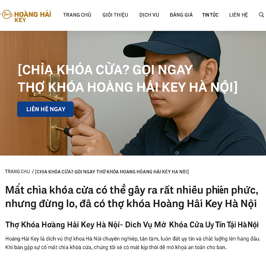 mất chìa khóa cửa - mở khóa tại nhà